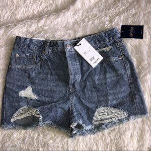 High waisted denim shorts